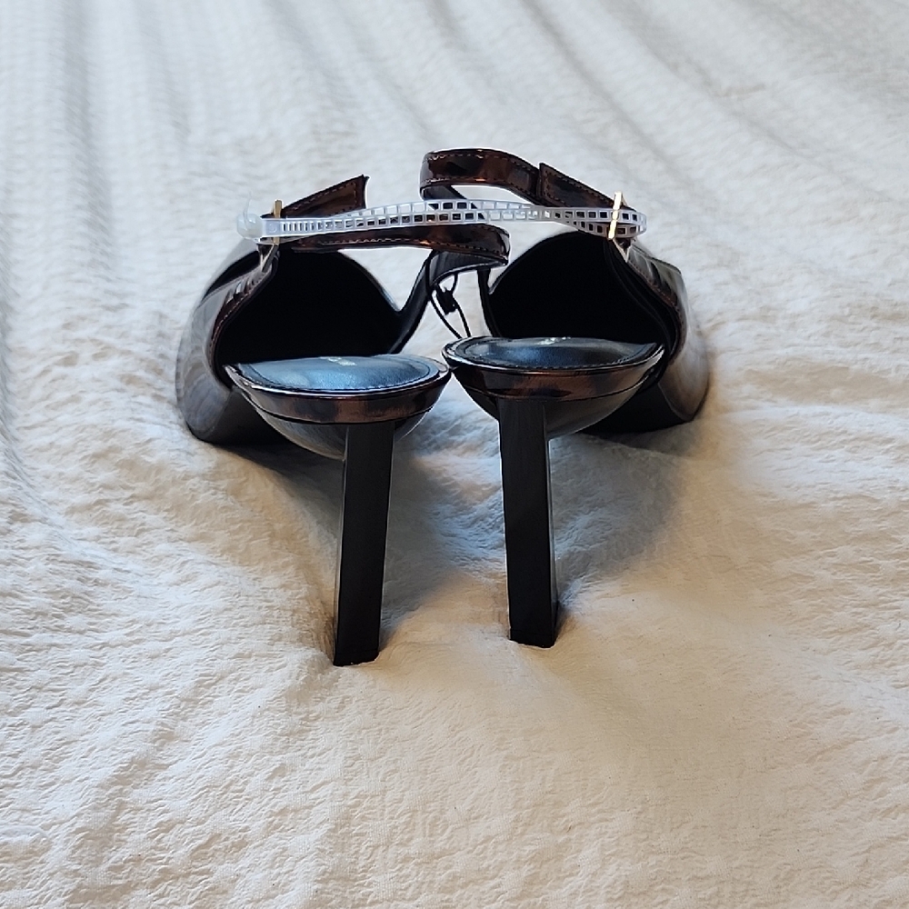 Marc Fisher Brown Leopard Print Heels - Picture 3 of 8